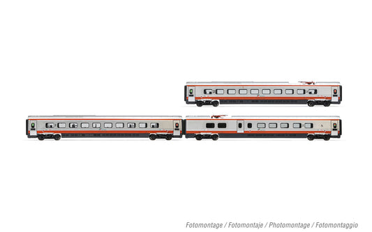 Arnold HN3511 FS Trenitalia, ETR 610 "Frecciargento" without inscriptions, ECE Milano Frankfurt, 3-unit pack of intermediate coaches, ep. VI N Gauge
