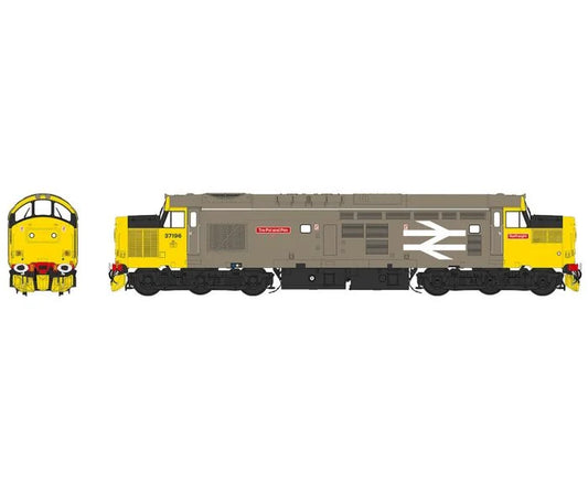 Heljan Class 37 196 'Tre Pol and Pen' BR Railfreight Grey/Yellow HN3732 O Gauge