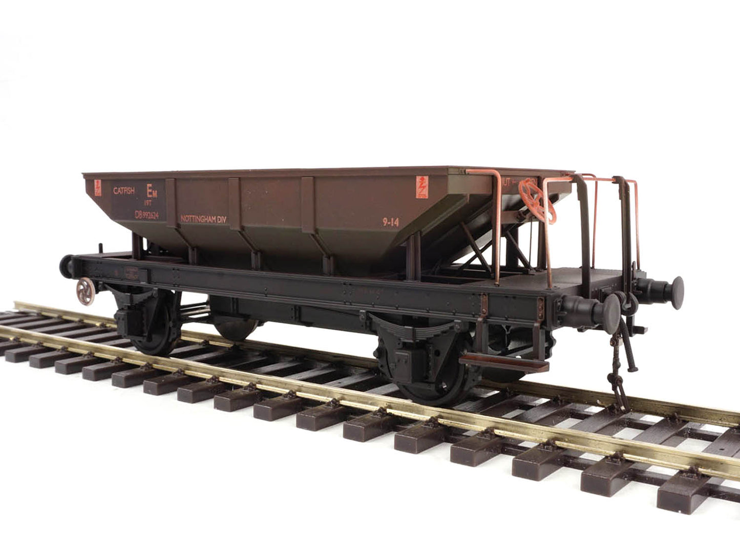 Heljan 4355 Catfish Hopper BR Olive Green DB992624 Weathered O Gauge