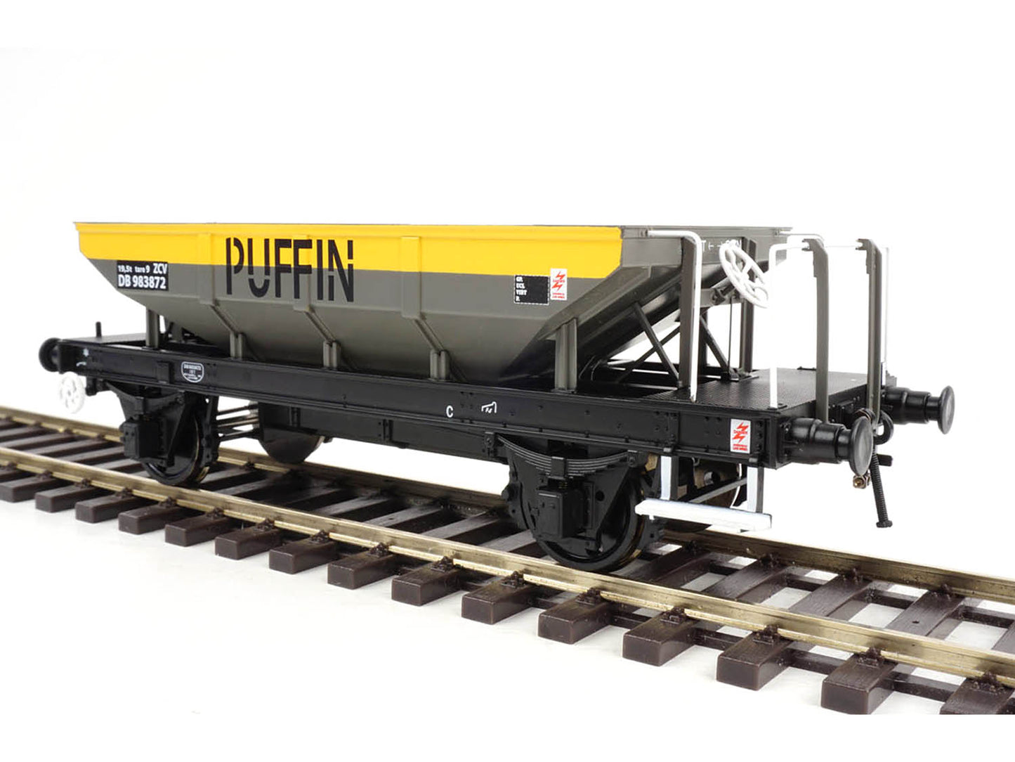 Heljan 4360 ZCV Puffin Hopper BR Civil Engineers Grey/Yellow DB983872 O Gauge