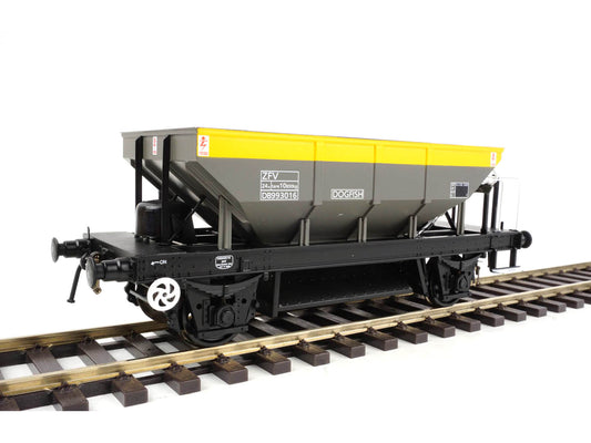 Heljan 4384 ZFV Dogfish Hopper BR Dutch Grey/Yellow DB993016 O Gauge