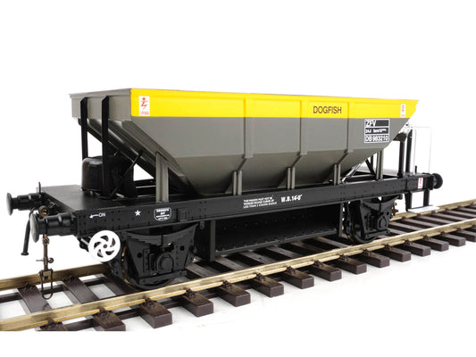 Heljan 4385 ZFV Dogfish Hopper BR Dutch Grey/Yellow DB983210 O Gauge