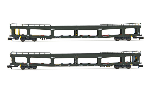 Arnold HN4412 SNCF, 2-unit set DD DEV 66 autotransporter, without superior lateral, green livery, period V N Gauge