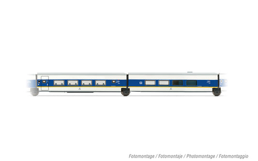 Arnold HN4464 RENFE, 2-unit pack Talgo 200, 1st class + bar coach, white and blue livery with yellow stripe, ep. V N Gauge