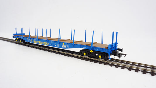 Heljan Cargowaggon IGA Bogie Flat Blue OO Gauge Wagon HN5110