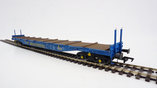 Heljan Cargowaggon IGA Bogie Flat Blue Weathered OO Gauge Wagon HN5111