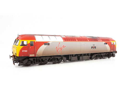 Heljan Class 57 302 'Virgil Tracy' Virgin Trains Silver/Red Wthrd HN5706 OO Gauge