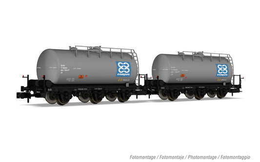 Arnold HN6612 RENFE, 2-unit pack of 3-axle tank wagons, CAMPSA livery, ep. IV (blue logo with 4x C's) N Gauge