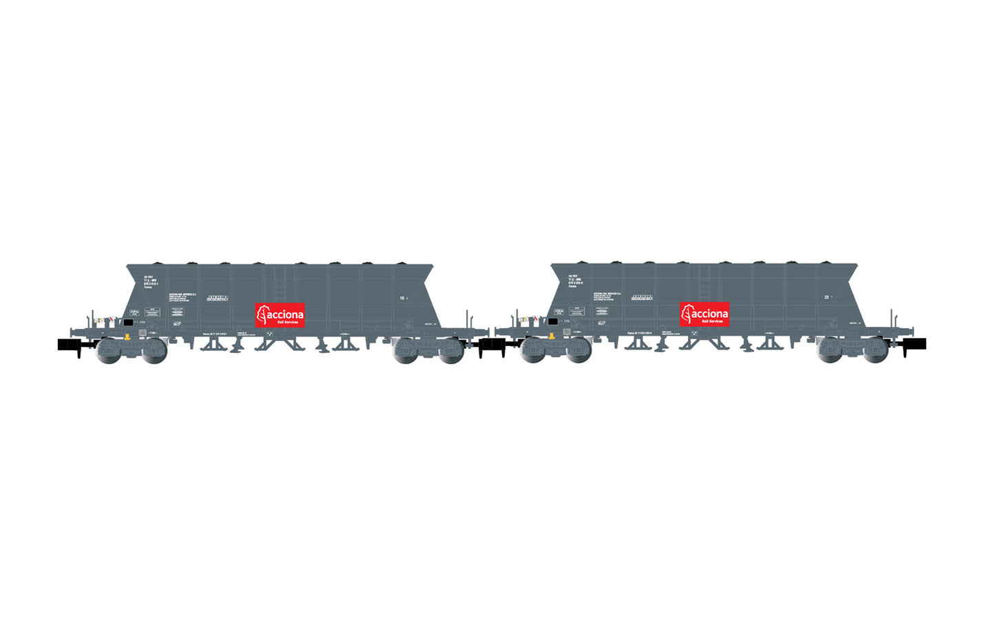 Arnold HN6618 ACCIONA, 2-unit pack 4-axle hopper wagons Faoos, brown livery, ep. VI N Gauge