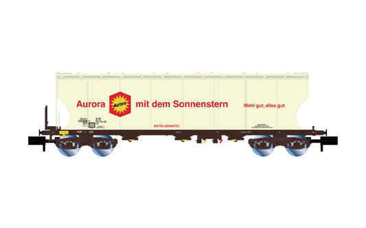 Arnold HN6626 DB, 4-axle cereal hopper wagon with rounded lateral sides "Aurora", ep. V N Gauge