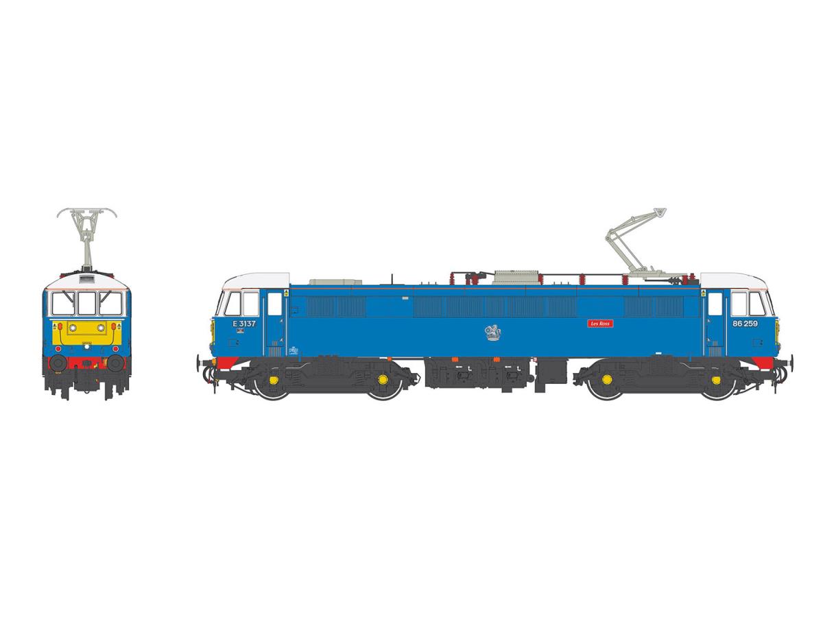 Heljan Class 86 259 'Les Ross' BR Electric Blue HN8633 OO Gauge