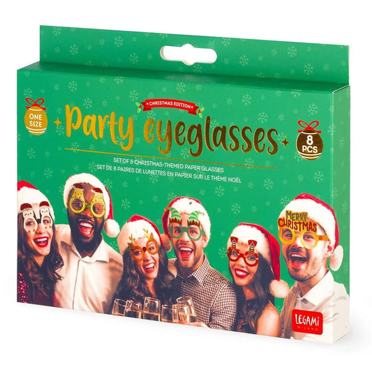 Legami Holiday Christmas Paper Eyeglasses Set of 8