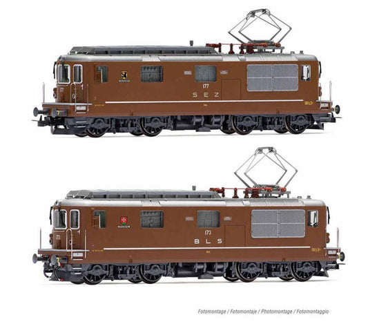 Rivarossi HR2813 BLS/SEZ Re4/4 Twin Electric Locomotive Set (2) IV HO