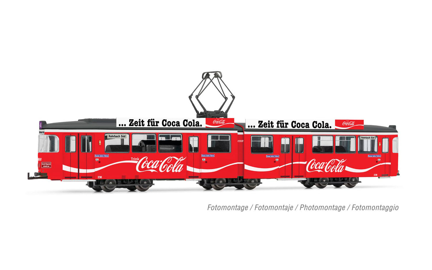 Rivarossi HR2861 Duewag GT6 Tram Coca Cola Red IV HO