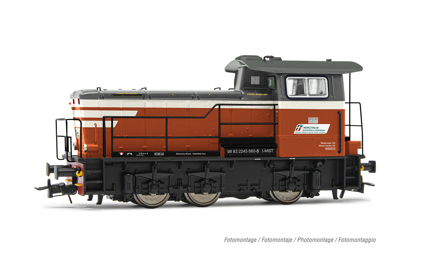 Rivarossi Mercitalia S&T D245 Diesel Locomotive Red/Grey VI HR2932 HO Gauge