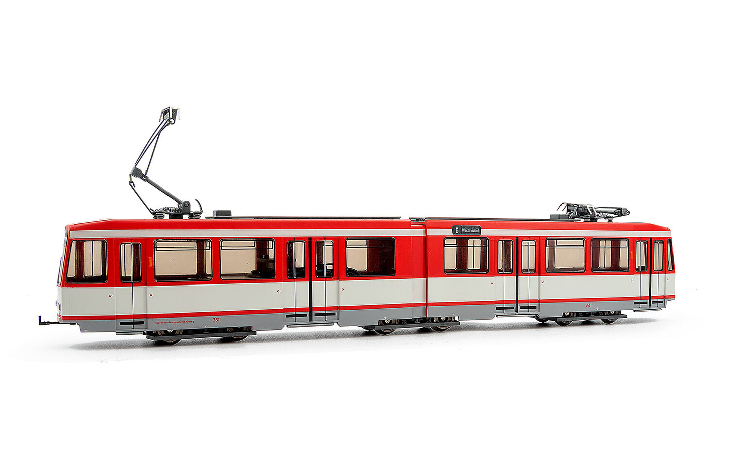 Rivarossi Duewag M6 Nurnberg Tram Red/White IV HR2945 HO Gauge