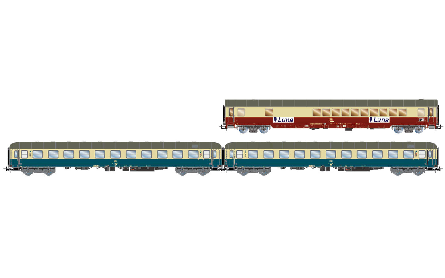 Rivarosssi DB Luna Night Train Coach Set (3) IV HO Gauge HR4349