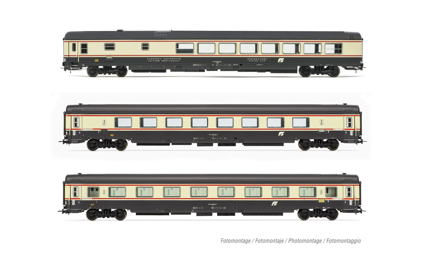 Rivarossi FS IC572/579 Petruzzelli Gran Confort Coach Set (3) V HR4358 HO Gauge