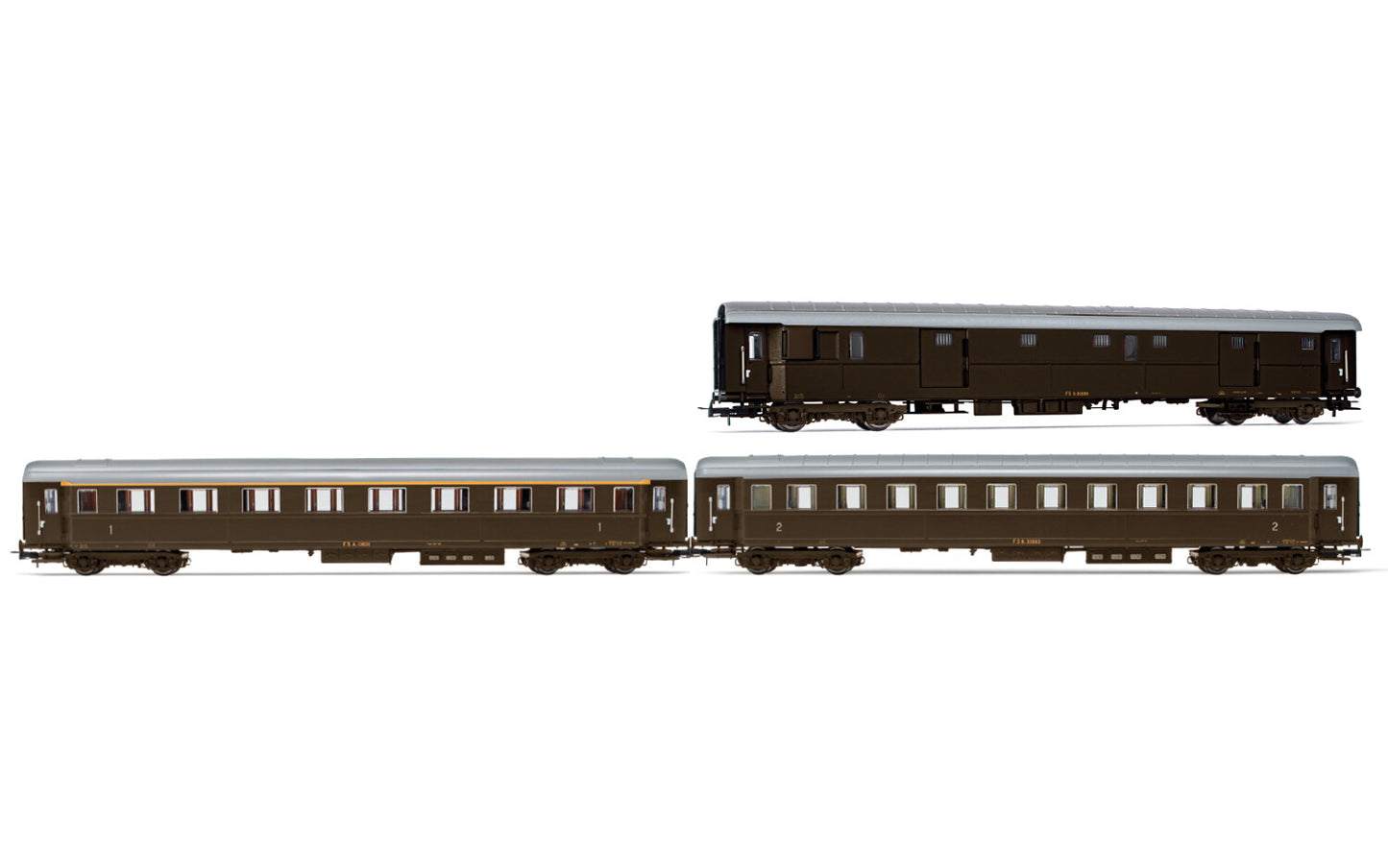 Rivarosssi FS Dz83000/Az13010/Bz33010 Coach Set (3) III HO Gauge HR4365