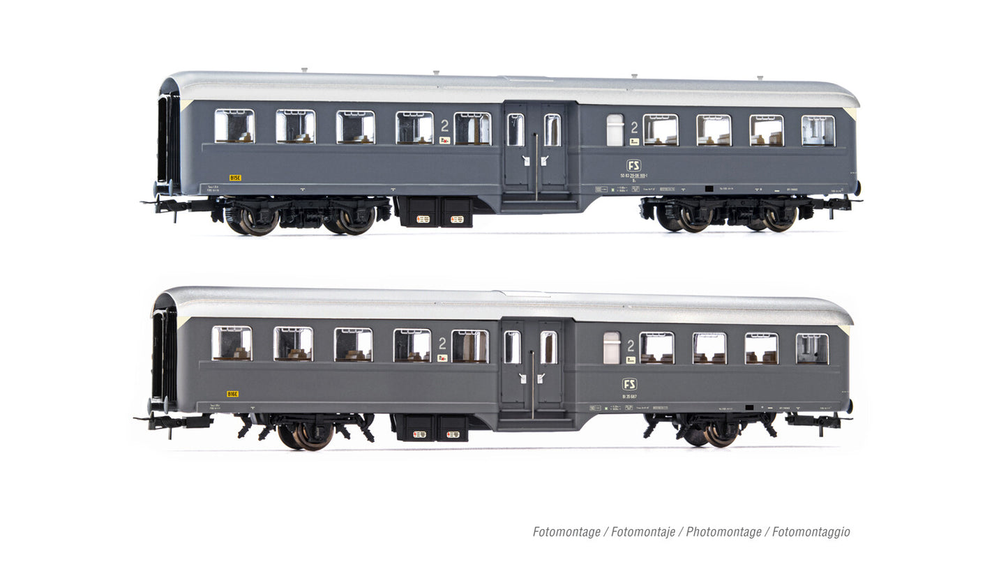 Rivarossi FS Corbellini 1947 Historic Coach Set (2) V HR4370 HO Gauge