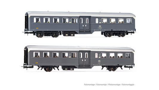 Rivarossi FS Corbellini 1947 Historic Coach Set (2) V HR4370 HO Gauge