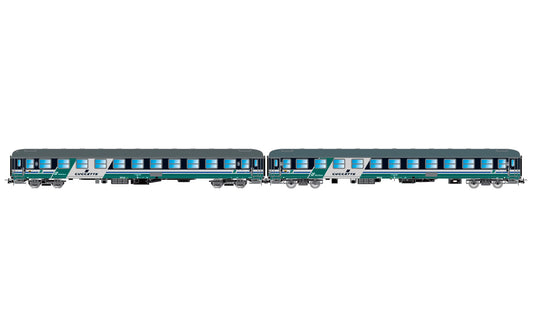 Rivarosssi FS UIC-X XMPR Sleeper Coach Set (2) V HO Gauge HR4376