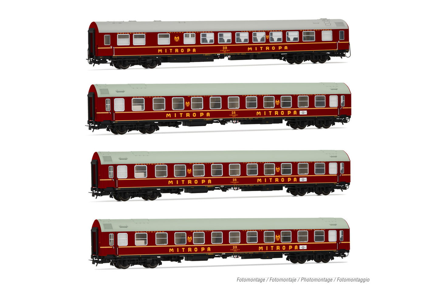 Rivarossi DR Tourex Type B Coach Set (4) IV HR4379 HO Gauge