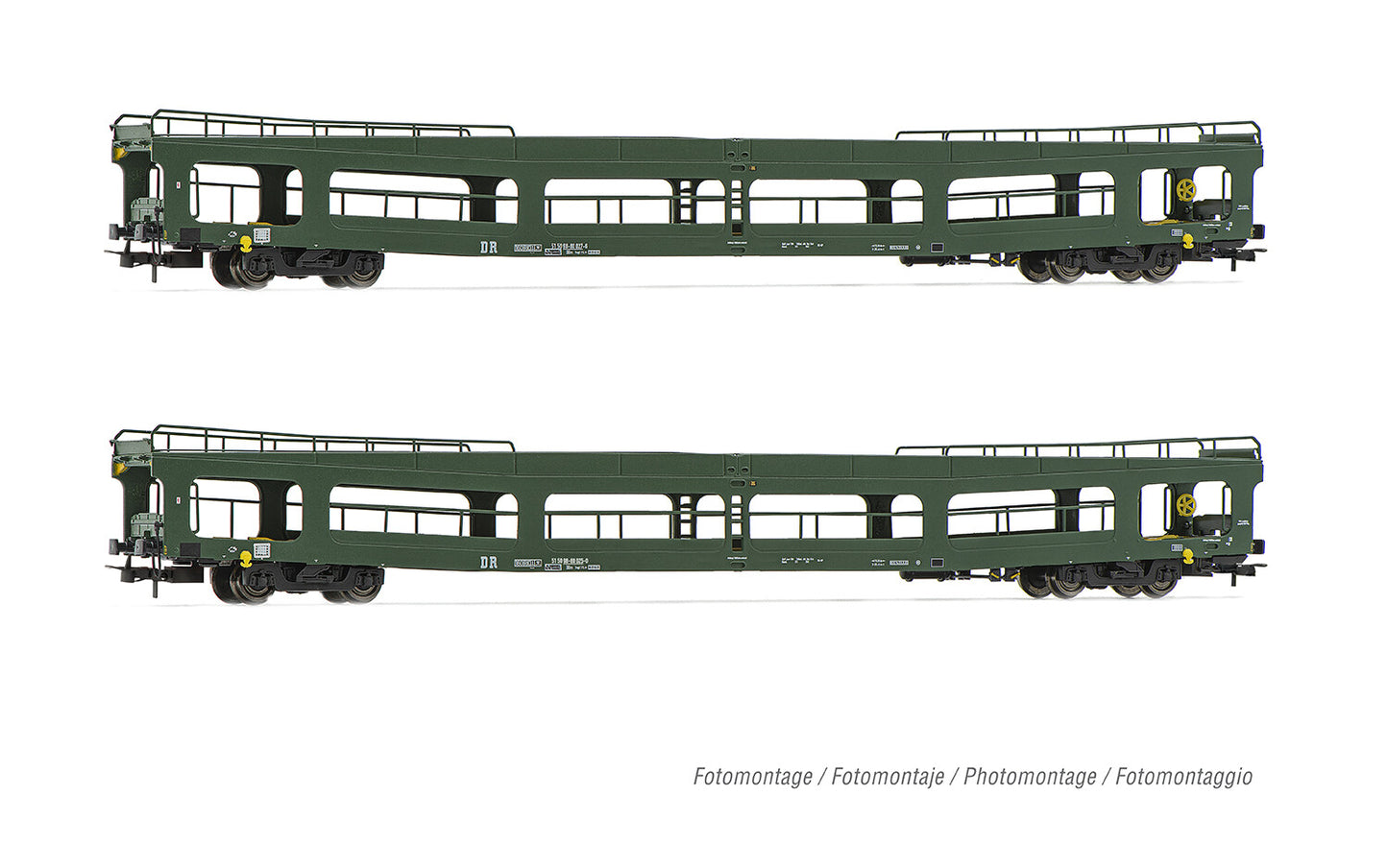 Rivarossi DR DDm916 Car Transporter Set Green (2) IV HR4380 HO Gauge