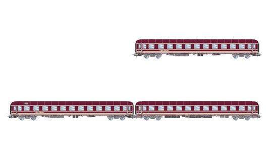 Rivarossi Euro-Express Bcm243/Bcm246/Bvcmz Coach Set Purple (3) V 4417 HO Gauge