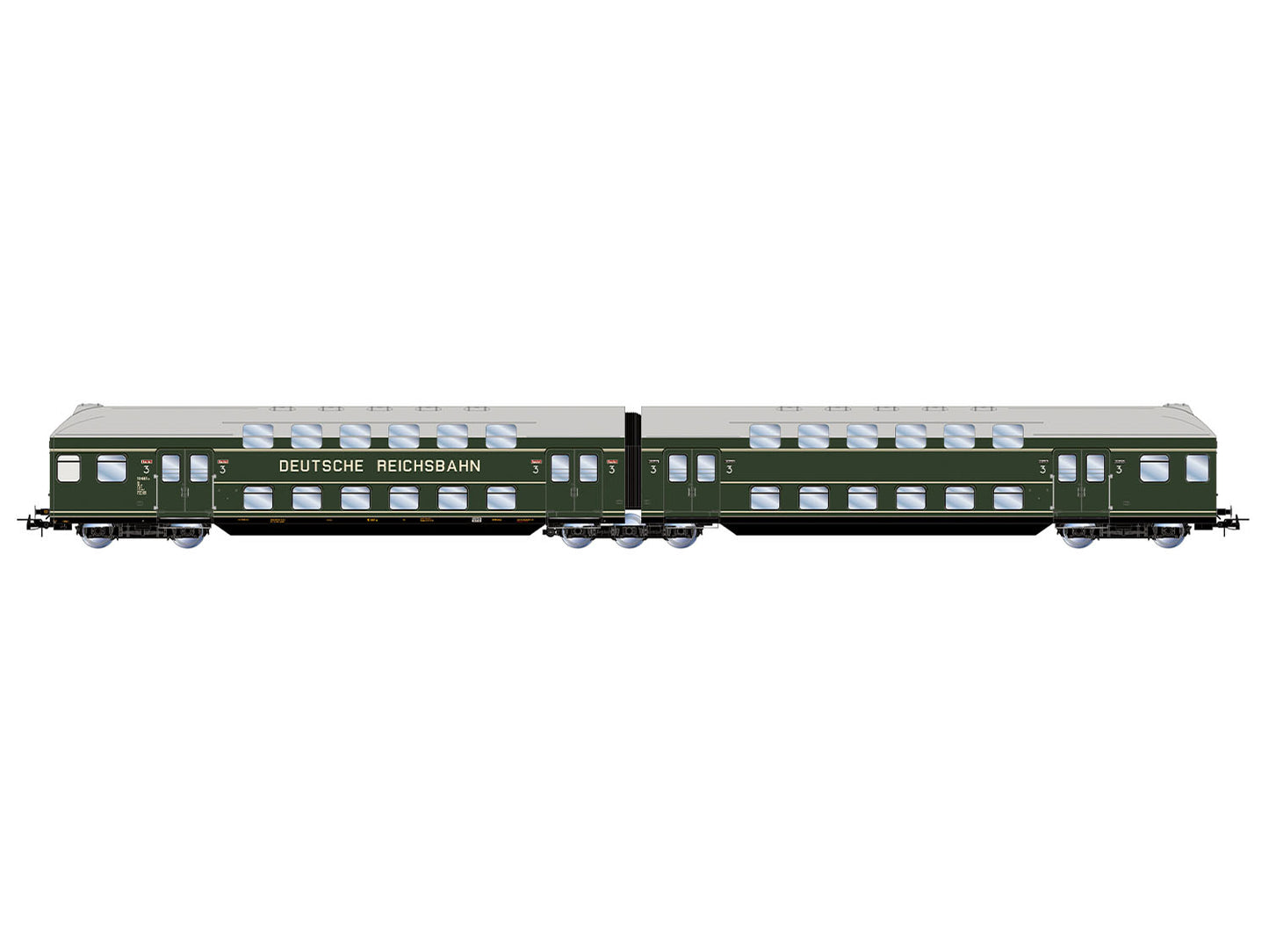 Rivarossi 4425 DR Bi-Level Coach Set (2) III HO Gauge