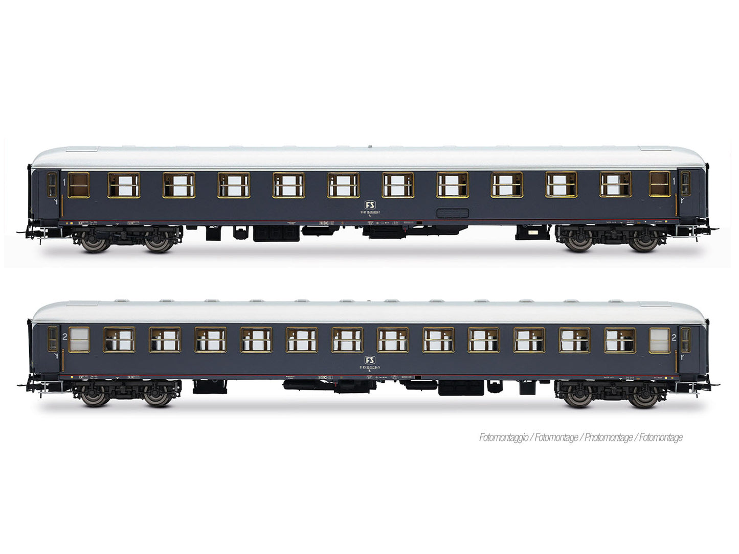 Rivarossi 4429 FS Rapido 904-905 Coach Set (2) IV HO Gauge
