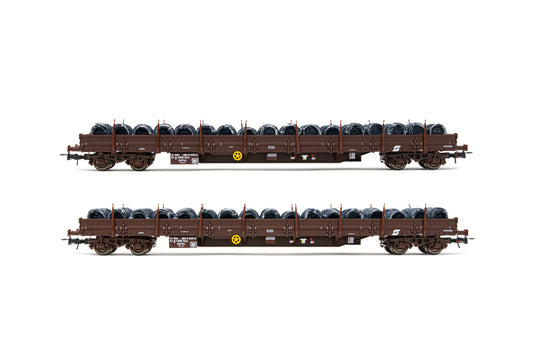 Rivarossi HR6484 OBB Res Bogie Flat Wagon w/Wire Coil Load Set (2) V HO