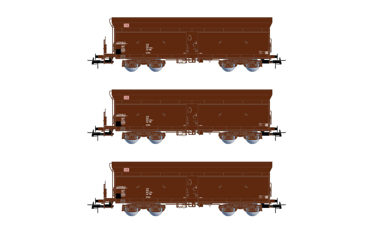 Rivarossi HR6520 DBAG Fals164 4 Axle Hopper Wagon Set (3) V HO