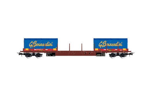 Rivarossi FS Rgs Bogie Stake Wagon w/2x20' Coil Container Load V HR6555 HO Gauge