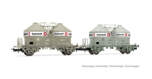 Rivarossi DB Ucs Silo Wagon Dyckerhoff Grey Set (2) IV HR6591 HO Gauge
