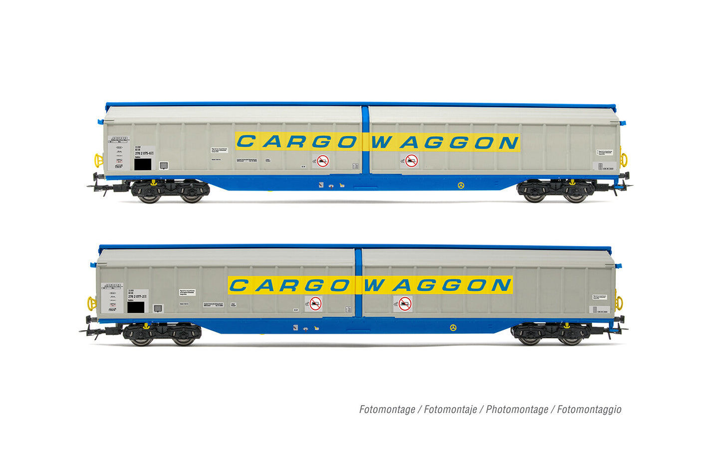 Rivarossi DB Sliding Wall Cargowaggon Weathered Silver Set (2) IV HR6599 HO Gauge