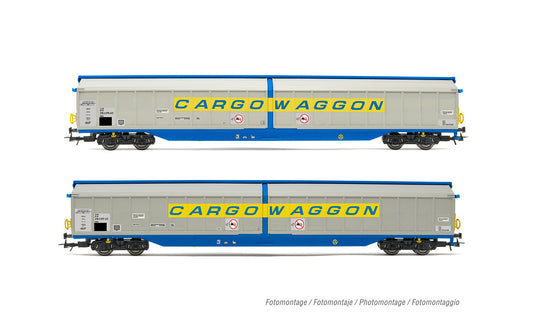 Rivarossi DB Sliding Wall Cargowaggon Weathered Silver Set (2) IV HR6599 HO Gauge