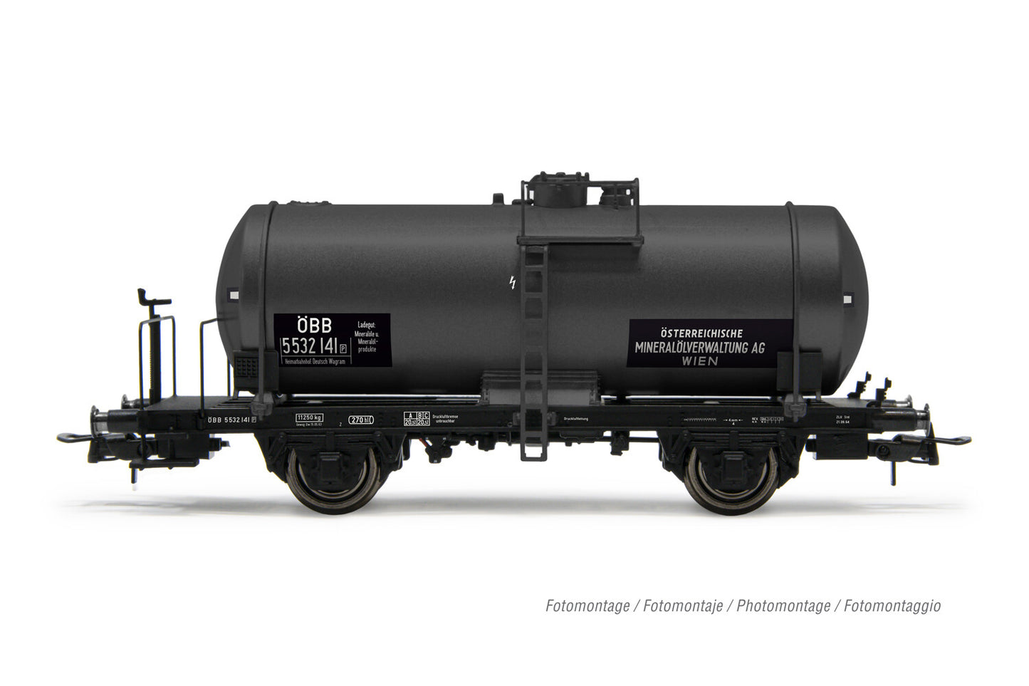 Rivarossi OBB (ex-FS) 2 Axle Tank Wagon OMV Dark Grey III HR6608 HO Gauge