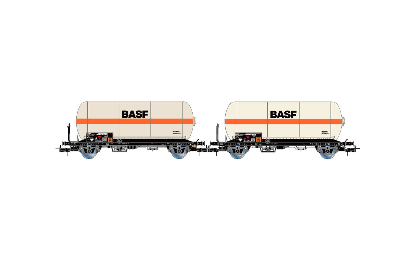 Rivarossi DB Zgs 2 Axle Gas Tank Wagon BASF Set (2) IV HR6618 HO Gauge
