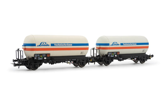 Rivarossi DB Linde Zgs 2 Axle Gas Tank Wagon Set (2) IV HR6643 HO Gauge