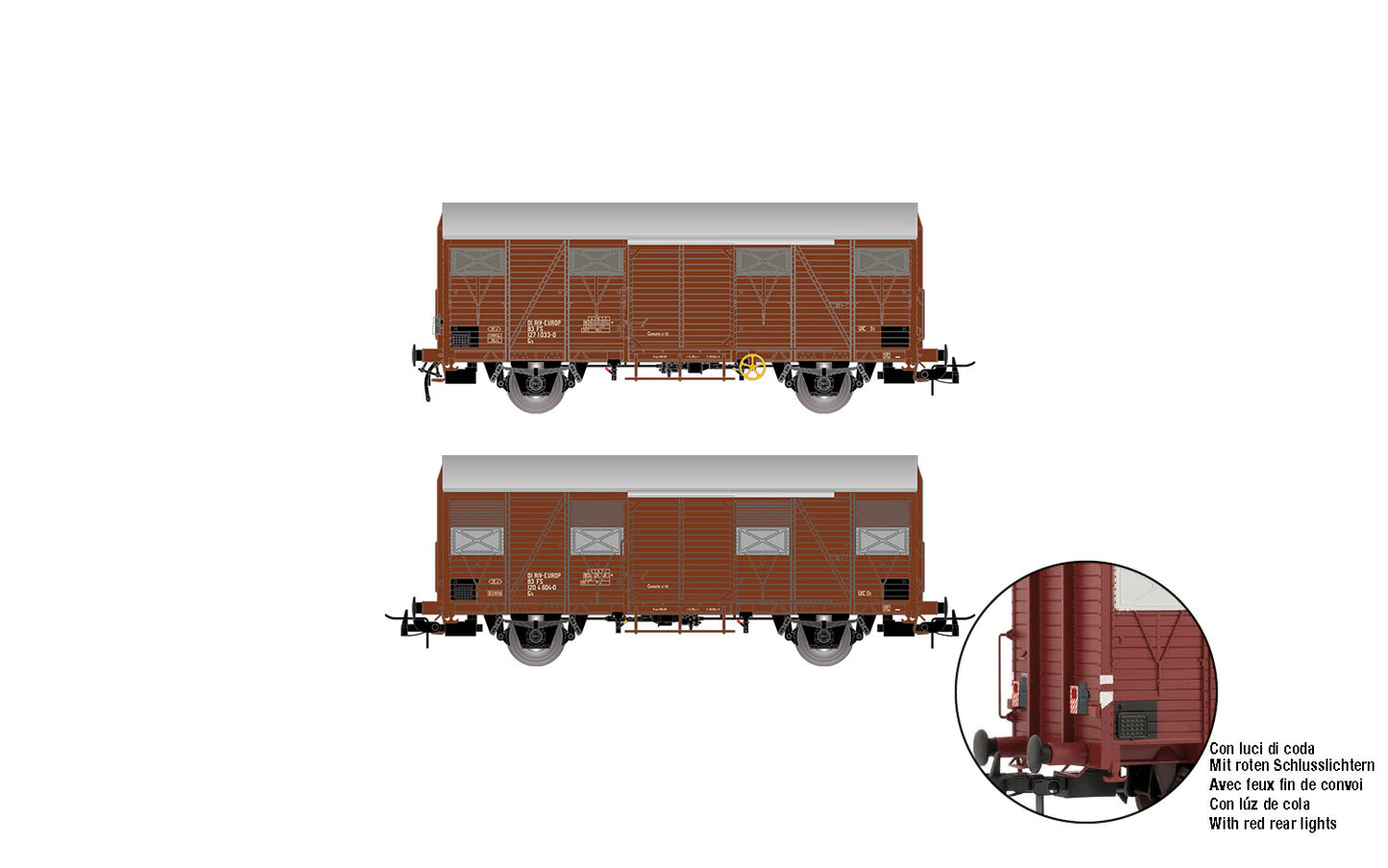 Rivarosssi FS Gs Wooden Wall Wagon Set (2) IV HO Gauge HR6645