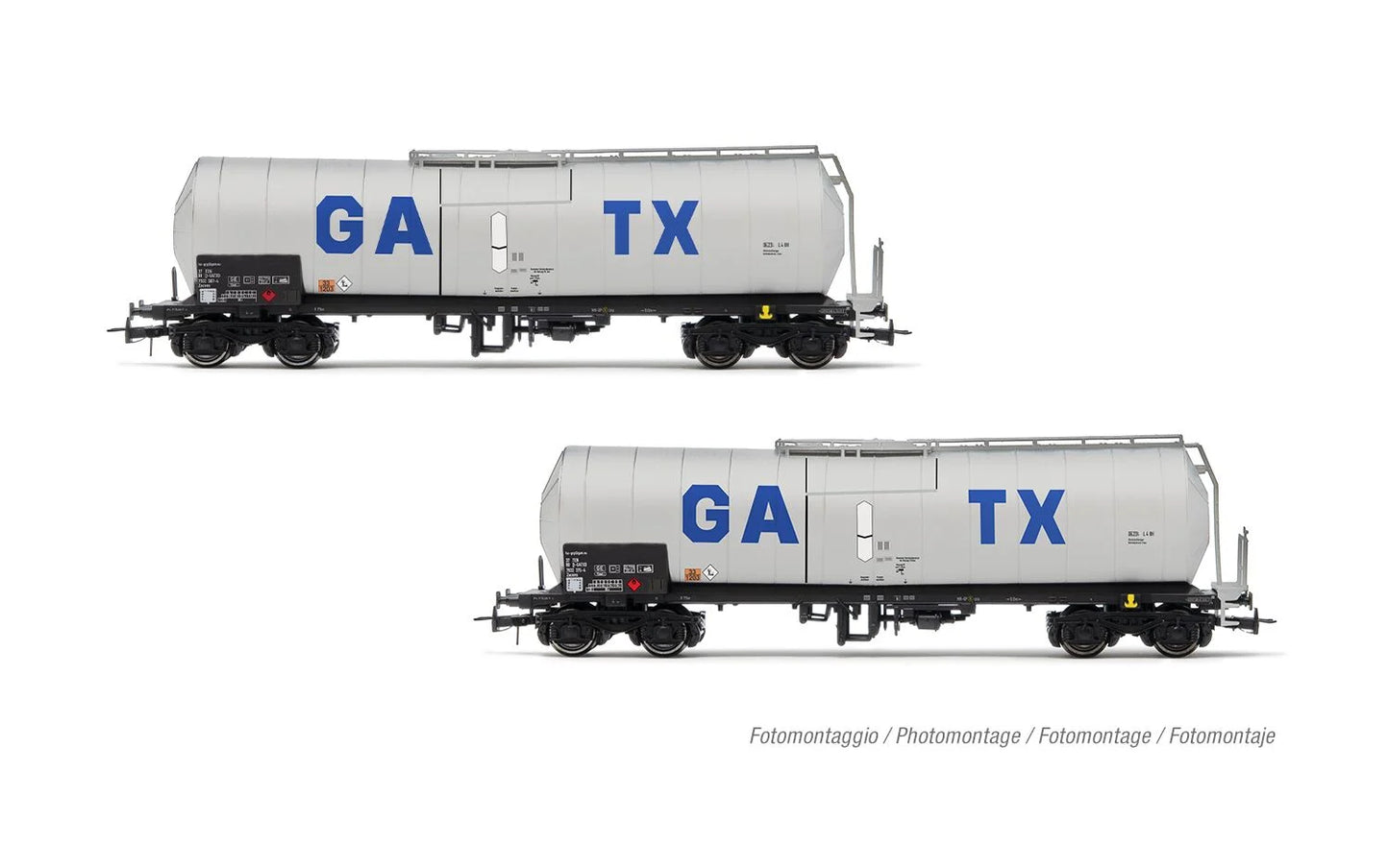 Rivarossi GATX Bogie Tank Wagon Set Light Grey (2) VI HR6667 HO Gauge