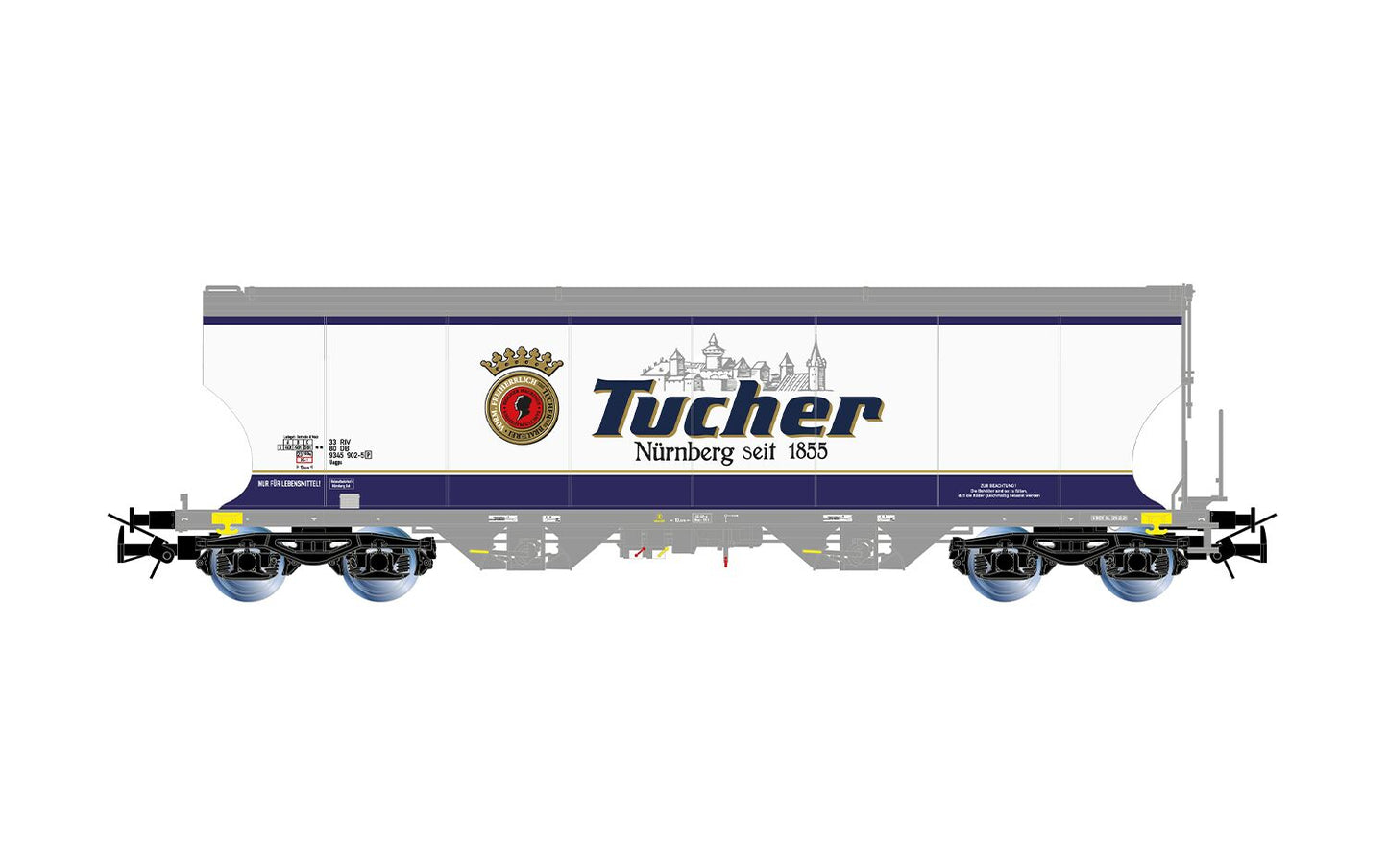 Rivarossi Tucher 4 Axle Cereal Hopper Light Blue V HR6676 HO Gauge