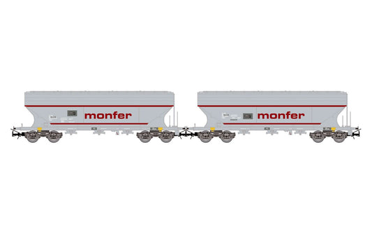 Rivarossi I-ERSA Monfer Cereal Hopper Wagon Set Grey (2) VI HR6677 HO Gauge