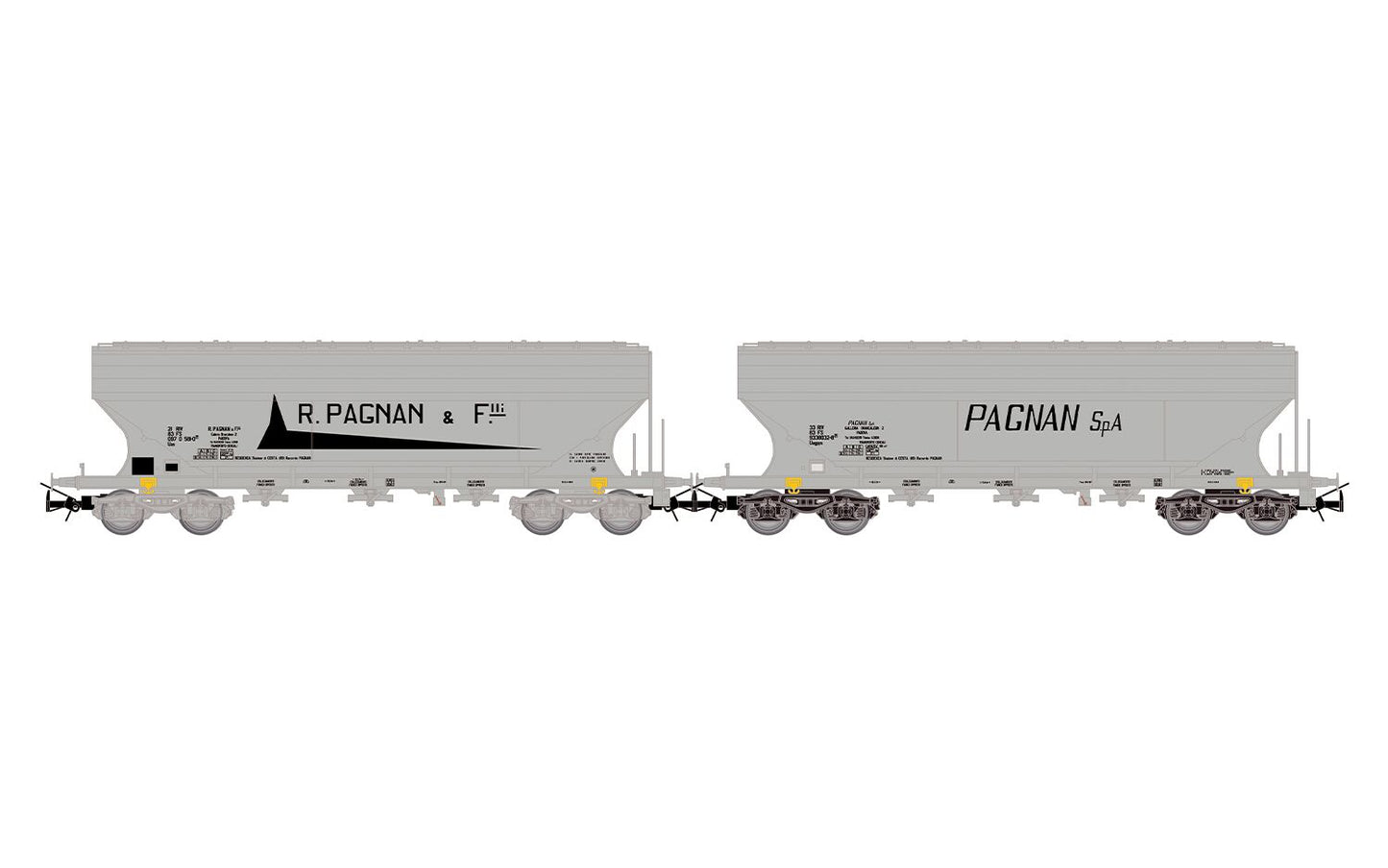 Rivarossi FS Pagnan Uas Hopper Wagon Set (2) IV HR6678 HO Gauge