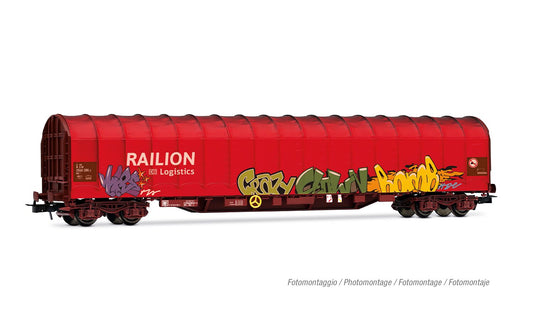 Rivarossi Railion DB Logistics Rils Tarpaulin Wagon w/Graffiti V HR6680 HO Gauge