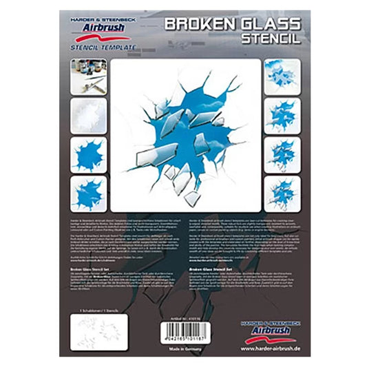Harder & Steenbeck Airbrush Stencil Template - Broken Glass (A4 Sheet) 410116