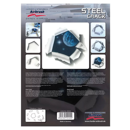 Harder & Steenbeck Airbrush Stencil Template - Steel Crack (A4 Sheet) 410125