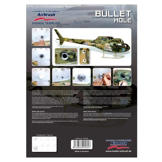 Harder & Steenbeck Airbrush Stencil Template - Bullet Hole (A4 Sheet) 410145