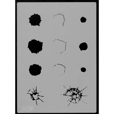 Harder & Steenbeck Airbrush Stencil Template - Bullet Hole (A4 Sheet) 410145